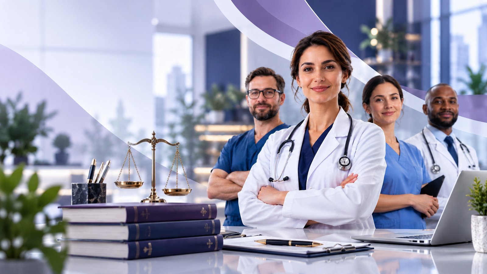 Doctors and nurses in a clinic, representing the regulated health professionals who take Fitness To Practice ethics and CPD courses